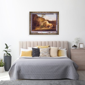Tablou inramat - George Stubbs - Un cal speriat de un leu, 70 x 90 cm - Img 3