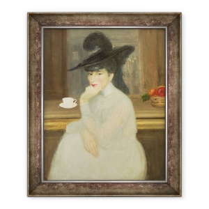 Tablou inramat - Georges Bottini - Asteptam la bar. Portret De Sarah Bernhardt, 70 x 85 cm