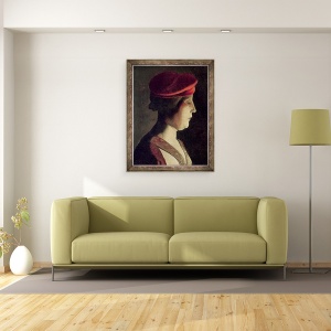 Tablou inramat - Georges de la Tour - Capul unei femei, 60 x 80 cm - Img 2