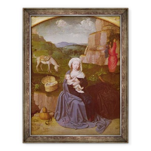 Tablou inramat - Gerard David - Restul in zbor spre Egipt, 70 x 90 cm