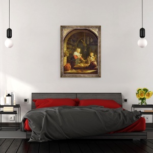 Tablou inramat - Gerard Dou - Combacanul satului, 70 x 90 cm - Img 3