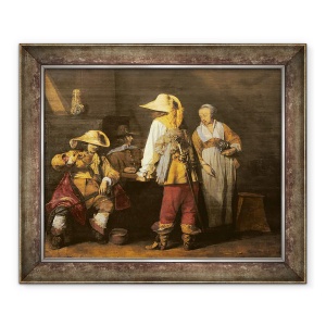 Tablou inramat - Gerard ter Borch - Interiorul unui han, 50 x 60 cm
