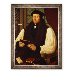 Tablou inramat - Gerlach Flicke - Portretul lui Thomas Cranmer 1489-1556 1546, 70 x 90 cm