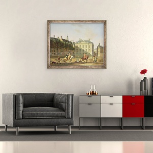Tablou inramat - Gerrit Adriaensz Berckheyde - Mauritshuis de la Langevijverburg, Haga, 50 x 60 cm - Img 2