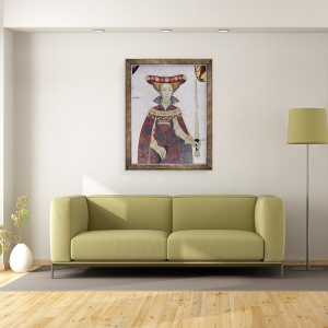 Tablou inramat - Giacomo Jaquerio - Cele noua Worthies si cele noua femei demne, detalii ale lui Hippolyte, 60 x 80 cm - Img 2