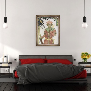 Tablou inramat - Giacomo Jaquerio - Cele Noua Worthies si cele noua femei demne, detalii ale lui Iuda Macabeul, 70 x 90 cm - Img 3