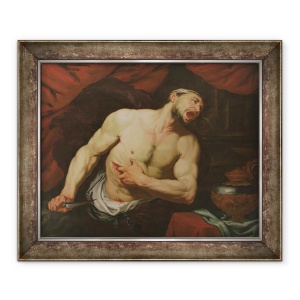 Tablou inramat - Giambattista Langetti - Moartea lui Cato de Utica, 50 x 60 cm