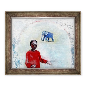 Tablou inramat - Gigi Sudbury - Ziua Elefantului Albastru, 2004, 50 x 60 cm