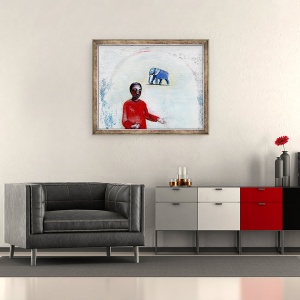 Tablou inramat - Gigi Sudbury - Ziua Elefantului Albastru, 2004, 50 x 60 cm - Img 2