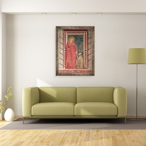 Tablou inramat - Giotto di Bondone - Episcopul Pontano ingenuncheaza in fata Sfintei Maria Magdalene, Capela Magdalena, 70 x 90 cm - Img 2
