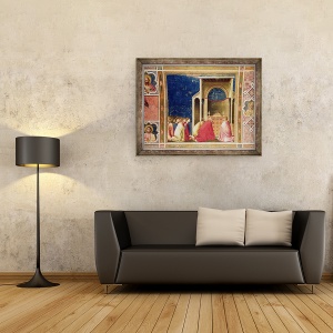 Tablou inramat - Giotto di Bondone - Peditorii Fecioarei se roaga inaintea tijelor din templu, 70 x 90 cm - Img 2
