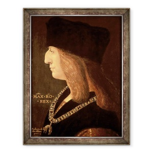Tablou inramat - Giovanni Ambrogio de Predis - imparat Maximilian I al Germaniei 1459-1519, 60 x 80 cm