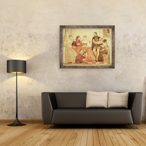 Tablou inramat - Giovanni Antonio Fasolo - Banchetul, detaliile cifrelor de la masa, 60 x 80 cm - Img 2