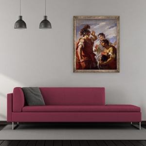 Tablou inramat - Giovanni Antonio Pellegrini - Caesar Before Alexandria, 50 x 60 cm - Img 2