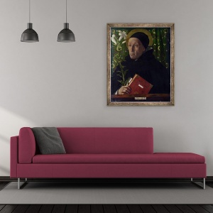 Tablou inramat - Giovanni Bellini - Portret De Fra Teodoro De Urbino ca Saint Dominic, 70 x 85 cm - Img 2