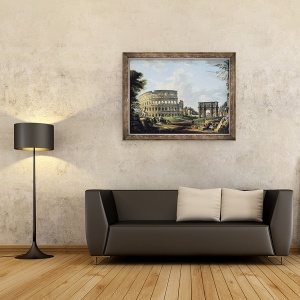 Tablou inramat - Giovanni Paolo Pannini - Colosseumul si Arcul lui Constantin, 60 x 80 cm - Img 2