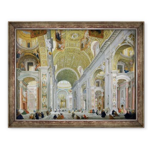 Tablou inramat - Giovanni Paolo Pannini - Interiorul Sfantului Petru, Roma, 70 x 90 cm