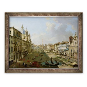 Tablou inramat - Giovanni Paolo Pannini - Piazza Navona din Roma, 60 x 80 cm