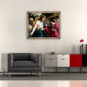 Tablou inramat - Guercino - Incredulitatea Sfantului Toma, 50 x 60 cm - Img 2