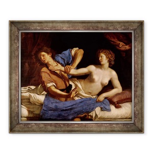 Tablou inramat - Guercino - Iosif si sotia lui Potifar, 50 x 60 cm