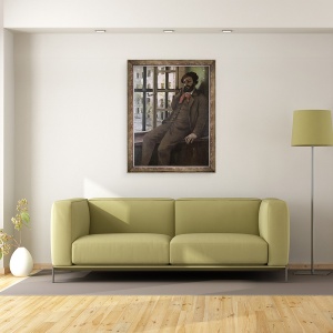 Tablou inramat - Gustave Courbet - Autoportret la Sainte-Pelagie, 60 x 80 cm - Img 2