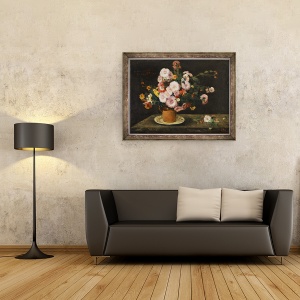 Tablou inramat - Gustave Courbet - Buchet de Asters, 70 x 90 cm - Img 2