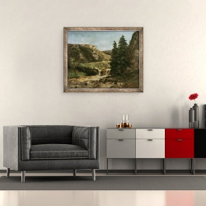 Tablou inramat - Gustave Courbet - Peisaj langa Ornans, 50 x 60 cm - Img 2