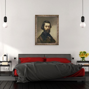 Tablou inramat - Gustave Courbet - Portret De Jules Valles 1832-85 c.1861, 70 x 90 cm - Img 3