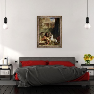 Tablou inramat - Gustave Moreau - Diomede fiind mancat de caii sai, 70 x 90 cm - Img 3