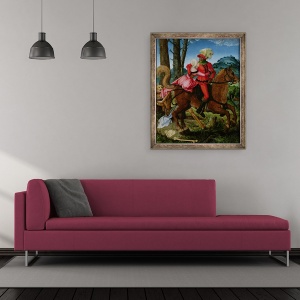 Tablou inramat - Hans Baldung Grien - Cavalerul, 50 x 60 cm - Img 2