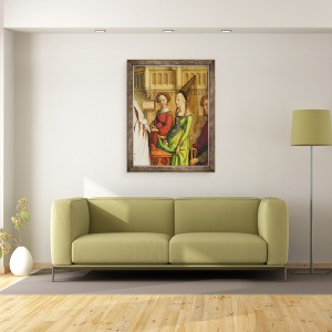 Tablou inramat - Hans Holbein the Elder - Detaliu al descrierii lui Hristos in Templu, 60 x 80 cm - Img 2