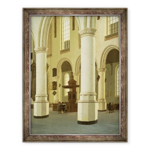 Tablou inramat - Hendrik Cornelisz. van Vliet - Interiorul Oude Kerk in Delft, 60 x 80 cm