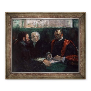 Tablou inramat - Henri de Toulouse-Lautrec - Examenul la Facultatea de Medicina, 70 x 85 cm