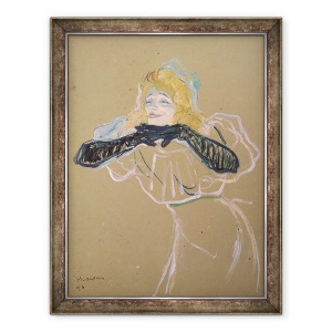 Tablou inramat - Henri de Toulouse-Lautrec - Yvette Guilbert 1867-1944 cantand Linger, Longer, Loo, 60 x 80 cm