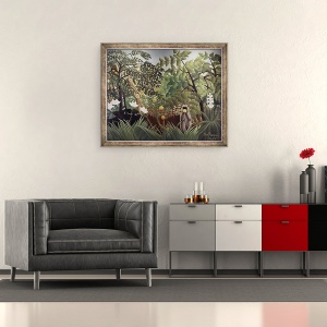 Tablou inramat - Henri J.F. Rousseau - Peisaj exotic, 50 x 60 cm - Img 2