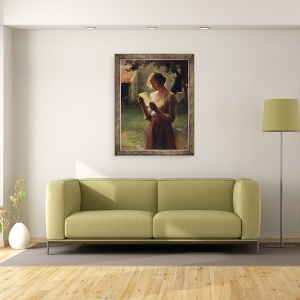 Tablou inramat - Henri Lerolle - Scrisoarea, 60 x 80 cm - Img 2