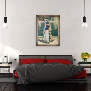 Tablou inramat - Henri Martin - Iubitorii, 70 x 90 cm - Img 3