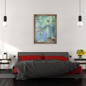 Tablou inramat - Henri Ottmann - Femeie pe balcon, 70 x 90 cm - Img 3
