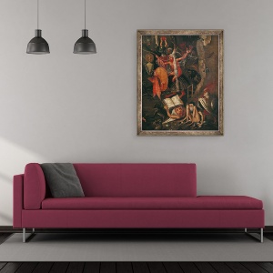 Tablou inramat - Herri met de Bles - Infernul ulei pe panou, 50 x 60 cm - Img 2