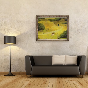 Tablou inramat - Hieronymus Bosch - Adorarea Magilor, detalii ale figurilor de fundal, 70 x 90 cm - Img 2