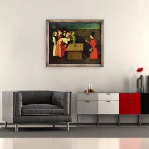 Tablou inramat - Hieronymus Bosch - Conjurat ulei pe panou, 50 x 60 cm - Img 2