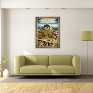 Tablou inramat - Hieronymus Bosch - Haywain, panoul central al tripticului, 60 x 80 cm - Img 2