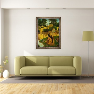 Tablou inramat - Hieronymus Bosch - Tentatia Sfantului Anton I, 60 x 80 cm - Img 2