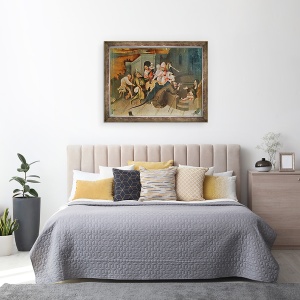 Tablou inramat - Hieronymus Bosch - Triptic al ispitei Sfantului Anton, 70 x 90 cm - Img 3