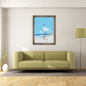 Tablou inramat - Hiroyuki Izutsu - Fetele de liceu si marea, 70 x 90 cm - Img 2