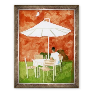 Tablou inramat - Hiroyuki Izutsu - Un tip care se uita la luna si bea bere、, 60 x 80 cm