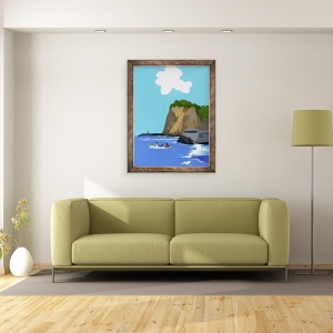 Tablou inramat - Hiroyuki Izutsu - Vara si mare si barca., 70 x 90 cm - Img 2