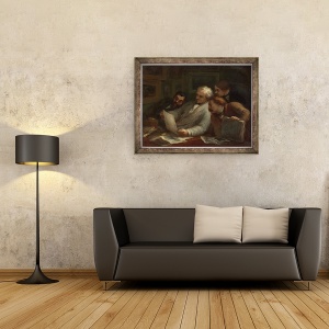 Tablou inramat - Honore Daumier - Colectionarii de imprimare, 60 x 80 cm - Img 2