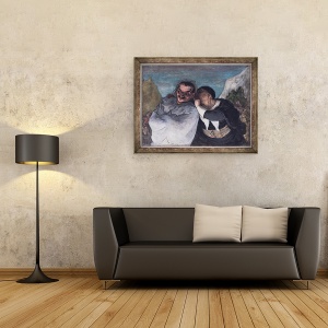 Tablou inramat - Honore Daumier - Crispin si Scapin, sau Scapin si Sylvester, 60 x 80 cm - Img 2
