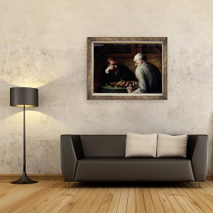 Tablou inramat - Honore Daumier - Jucatorii de sah, 60 x 80 cm - Img 2